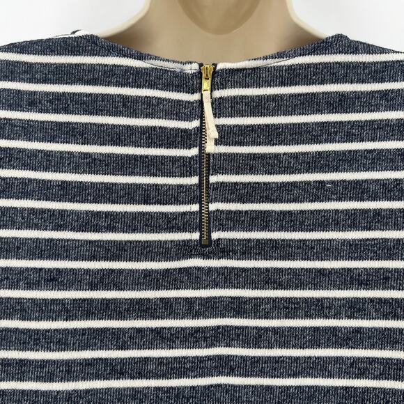 THML Tunic Blue & White Stripe Pleated LG Nautical French Chic Coastal Preppy - Picture 4 of 8